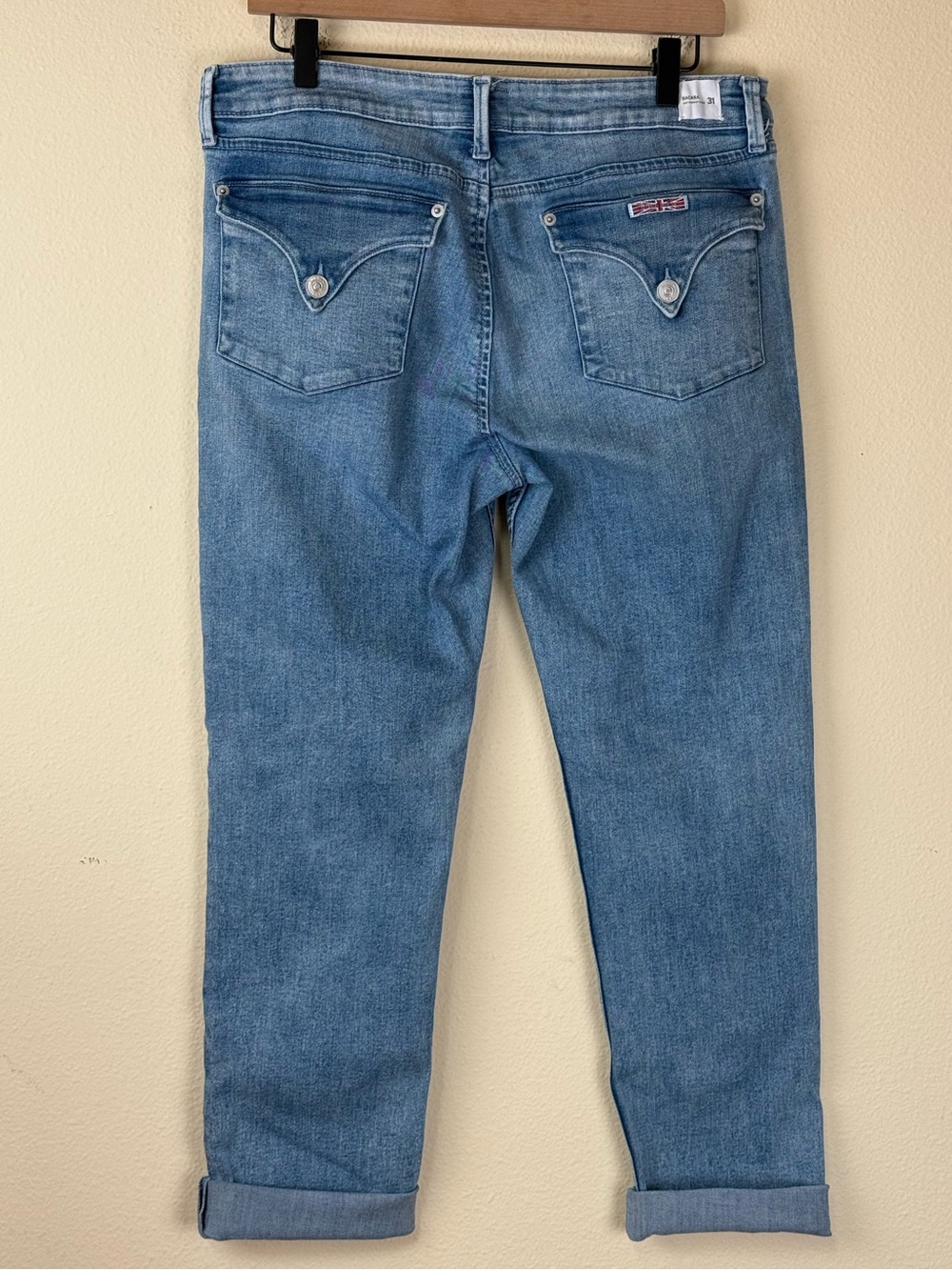 Hudson Bacara straight crop distressed jeans 31